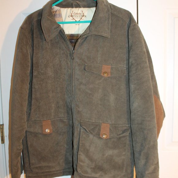 Cabela's Jackets & Coats Cabelas Mens Flannel Lined Green Corduroy